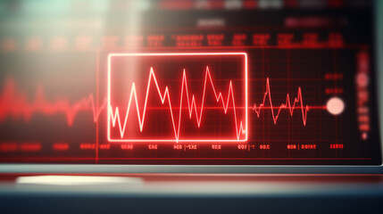 Obraz premium Heart pulse diagram, heart bets. Red line showing heart beats