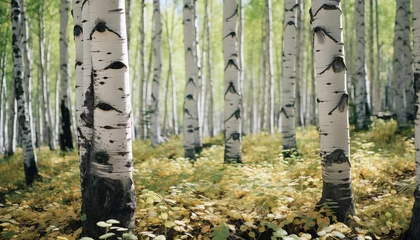 Badezimmer Foto Rückwand Closeup of birch forest © lichaoshu