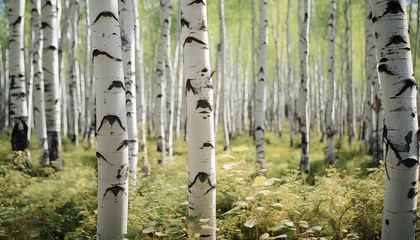 Badezimmer Foto Rückwand Closeup of birch forest © lichaoshu