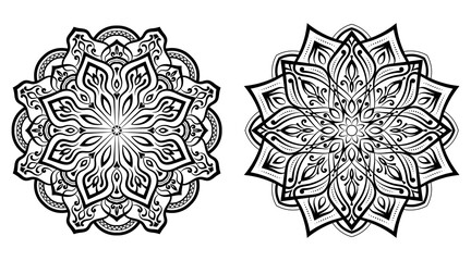 set of two luxury ornamental mandala design 