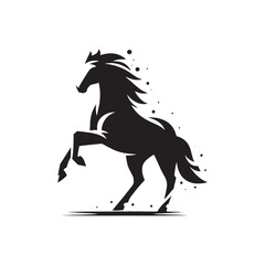 Majestic Horse Silhouette: Bold Stallion, Striking Profile in Black - Capturing the Essence of Equine Majesty in Simplicity
