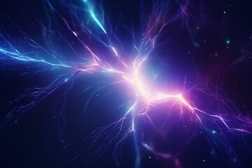 Shiny abstract background of radiant lightning. Generative AI