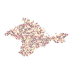 Crimea Silhouette Pixelated pattern map illustration