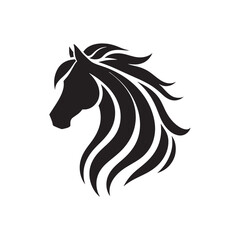 Horse Silhouette: Dynamic Gallop, Striking Equine Energy Captured in Simple Black - A Glimpse into the Power of Nature
