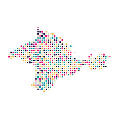 Crimea Silhouette Pixelated pattern map illustration