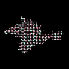 Crimea Silhouette Pixelated pattern map illustration