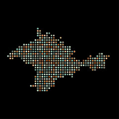 Fototapeta premium Crimea Silhouette Pixelated pattern map illustration