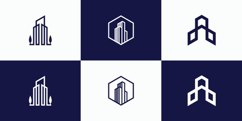 Collection of real estate capital building logo designs