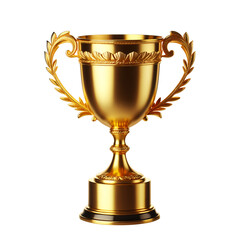 Fototapeta na wymiar Golden winner's trophy, championchip cup, isolated background, transparent png