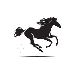 Illustration of a Running Horse Silhouette: Capturing the Elegance of Equine Movement
