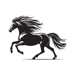Obraz na płótnie Canvas Elegant Equine Form: Illustration of a Running Horse Silhouette, Ideal for Creative Designs 