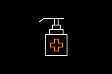 antiseptic illustration in dark style. Flat vector illustration.