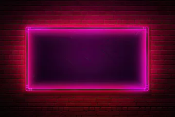 Rideaux tamisants Mur de briques Neon frame on a brick wall background. Vector Illustration.