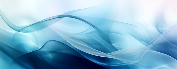 Abstract Blue Wave Background With Semitones. Transparent Wavy Lines for Your Design. - obrazy, fototapety, plakaty
