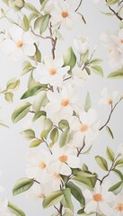 Immerse yourself in the beauty of design with this lifelike portrayal of a seamless pattern tailored for wallpaper and wrapping, set against a backdrop of pure white in stunning high definition.