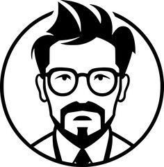Teacher - Black and White Isolated Icon - Vector illustration