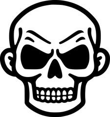 Fototapeta premium Skull | Black and White Vector illustration