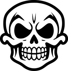 Fototapeta premium Skull | Black and White Vector illustration