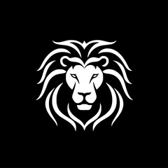 Lion - Black and White Isolated Icon - Vector illustration