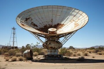 Sturdy Large dish antenna. Radar space telescope. Generate Ai