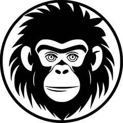 Obraz premium Monkey - Minimalist and Flat Logo - Vector illustration