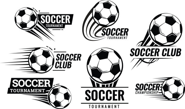 Soccer ball football tournament set icons. Symbol or emblem. vector illustration