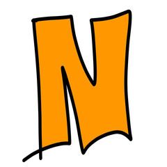 alphabet letter n png file transparent background element cartoon  © DLC