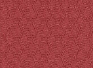 Fototapeta premium Fabric, a red fabric with a textured diamond pattern, embroidered or woven design on a solid background featuring textured fabric, embroidered