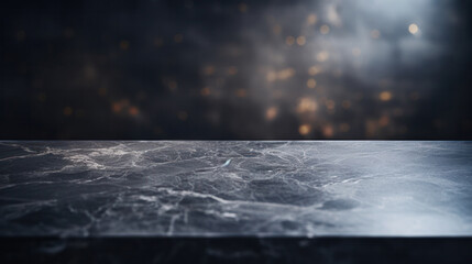 Refined Black Marble Tabletop - Ideal Background for Stylish Advertisements