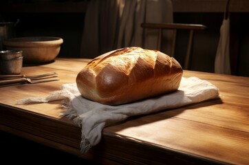 Warm Loaf bakery bread. Pastry rustic. Generate AI