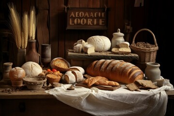 Delicious Loaf bakery bread. Pastry rustic. Generate AI