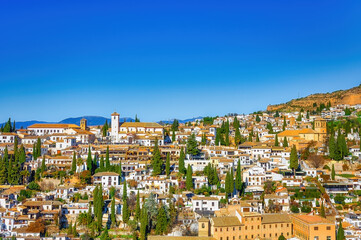 Fototapeta na wymiar Granada cityscape from Alhambra, Spain