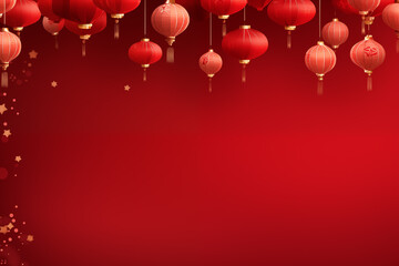 red chinese lanterns background