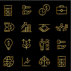 Finance and Business Icons Set vector design
