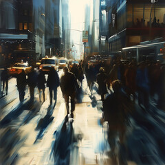 ビジネス街を歩く人々