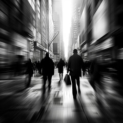 ビジネス街を歩く人々