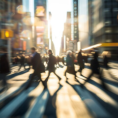 ビジネス街を歩く人々