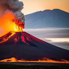 A huge volcanic eruption in Europe.