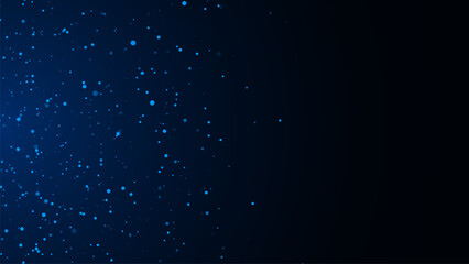 Vector abstract space dust. Magic snow on background. Dust particles with bokeh effect. Flying glitter dots in infinite. Starfall in the sky.