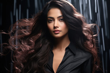Fototapeta premium Beautiful indian woman with shiny hair