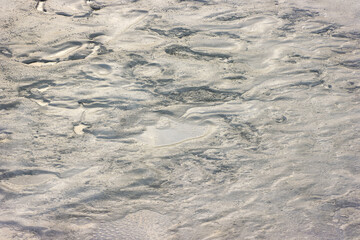 Snow-Covered Water Surface in Winter - Natural Texture Background