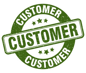 customer stamp. customer label. round grunge sign
