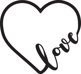 Line Art Illustration of Love in a Heart