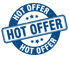 hot offer stamp. hot offer label. round grunge sign