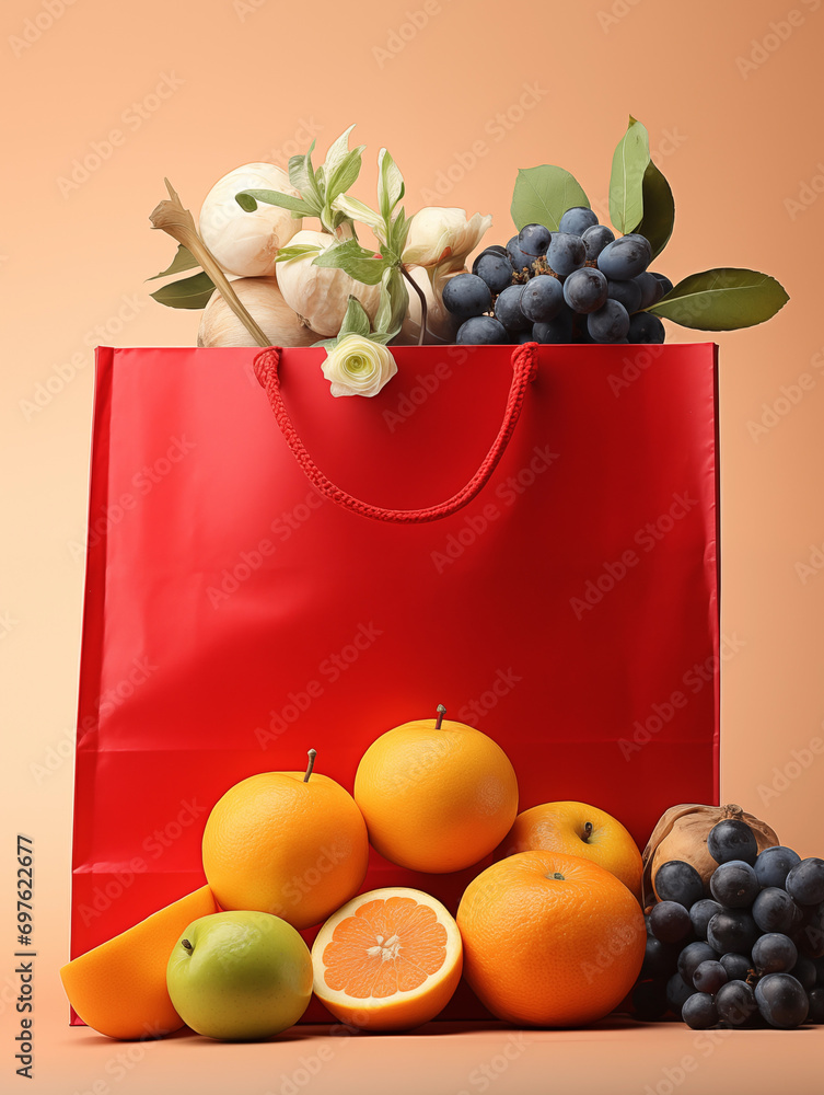 Wall mural still life with fruits and berries - Wall murals