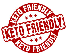 keto friendly stamp. keto friendly label. round grunge sign
