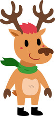 Cartoon character christmas reindeer for design.