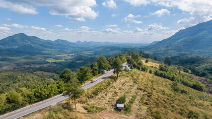 defadefHigh angle view, viewpoint on the Phu Hin Kong sky road.aultult