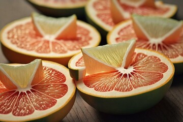 Succulent grapefruit slices. Inspired by nature. Generative AI