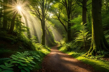 Naklejka premium path in the forest
